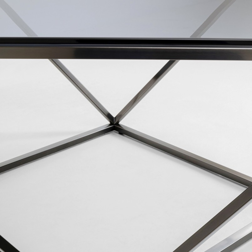 Table basse moderne en verre et acier - Cristallo - Kare Design