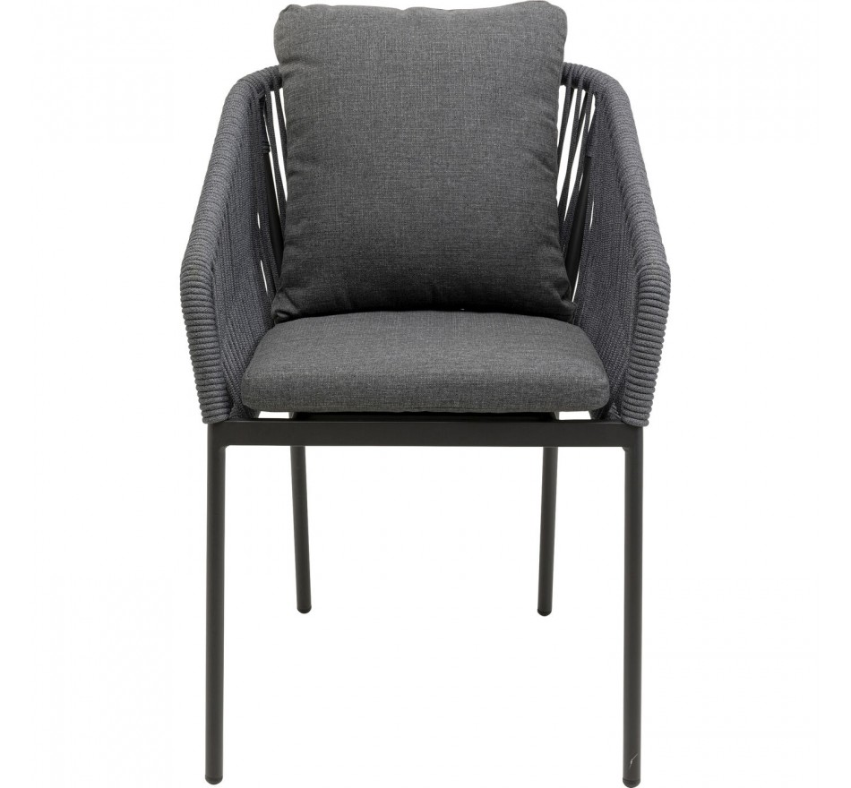 Outdoor chair with armrests Cyprus grey Kare Design