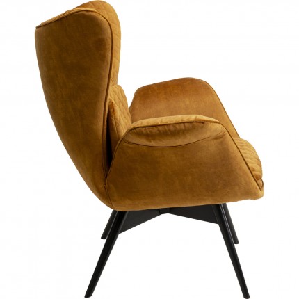 Armchair Tudor velvet ochre Kare Design