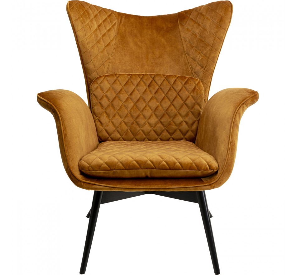 Armchair Tudor velvet ochre Kare Design