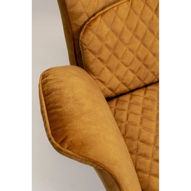 Armchair Tudor velvet ochre Kare Design
