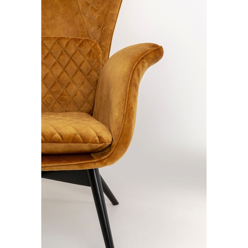Armchair Tudor velvet ochre Kare Design