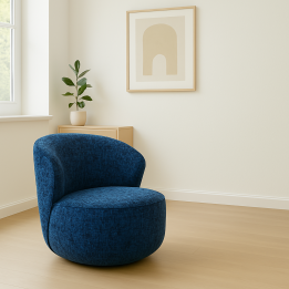 Swivel Armchair Ellie dark blue Kare Design