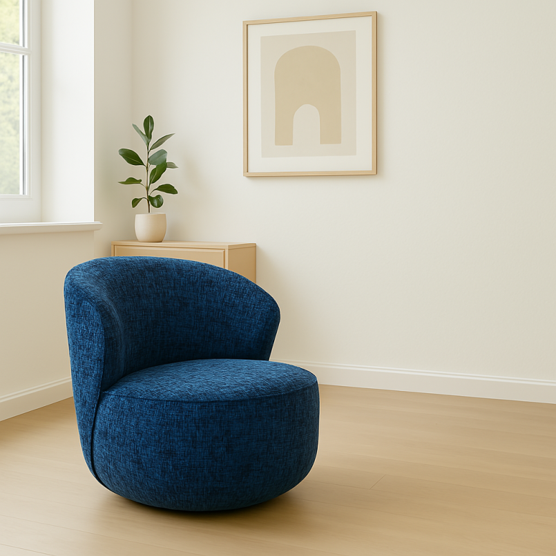 Swivel Armchair Ellie dark blue Kare Design