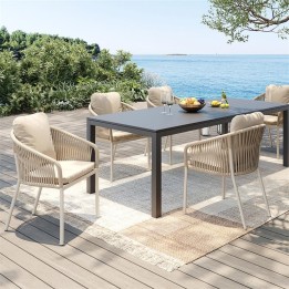 Outdoor chair with armrests Cyprus beige Kare Design