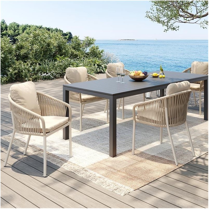 Outdoor chair with armrests Cyprus beige Kare Design