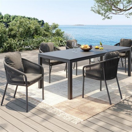 Tuinstoel met armleuningen Cyprus grijs Kare Design