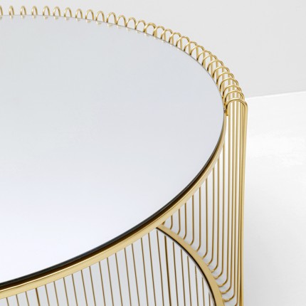 Salontafel Wire Double Ø80cm messing Kare Design