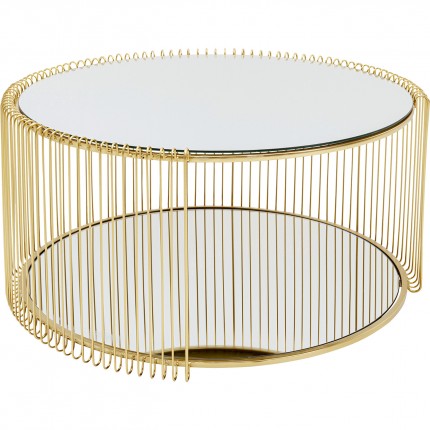 Salontafel Wire Double Ø80cm messing Kare Design