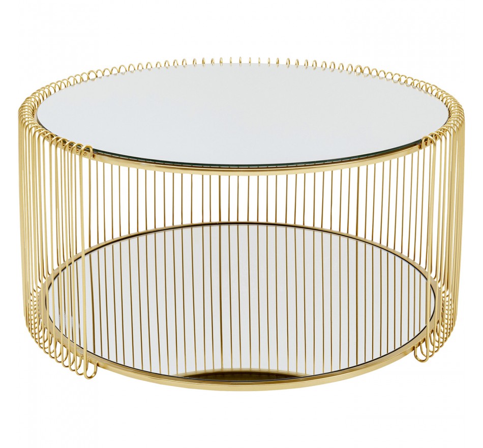 Salontafel Wire Double Ø80cm messing Kare Design