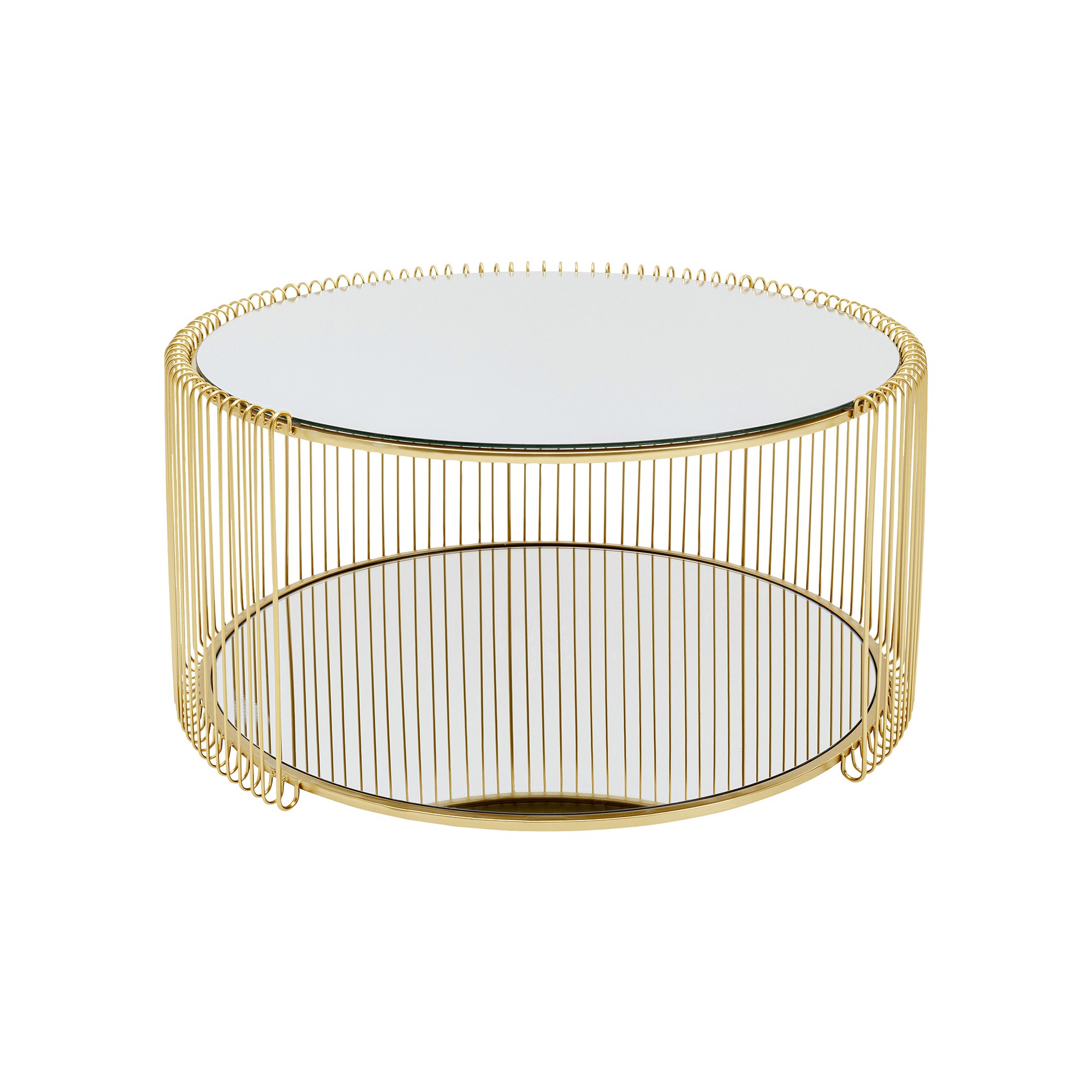 Salontafel Wire Double Ø80cm messing Kare Design