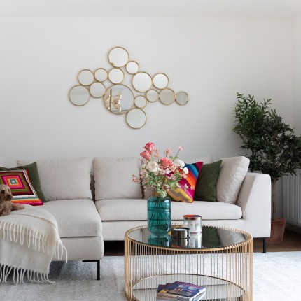 Salontafel Wire Double Ø80cm messing Kare Design