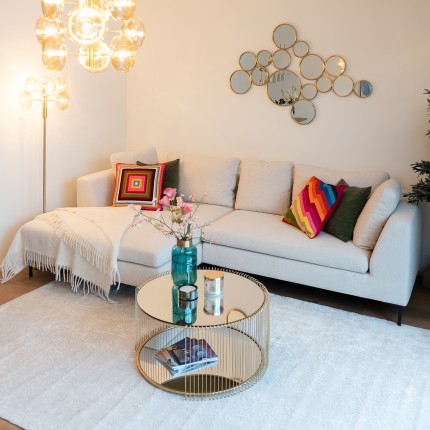 Salontafel Wire Double Ø80cm messing Kare Design