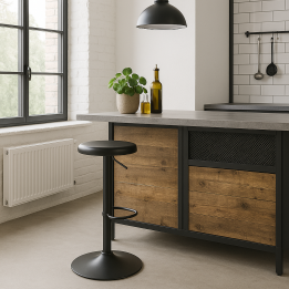 Black steel adjustable bar stool - Kalea - Kare Design