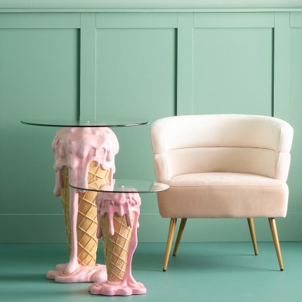 Bijzettafel ijs roze Ø48cm Kare Design