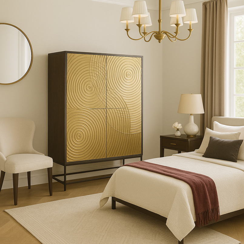 Armoire ethnique dorée - Circulo - Kare Design