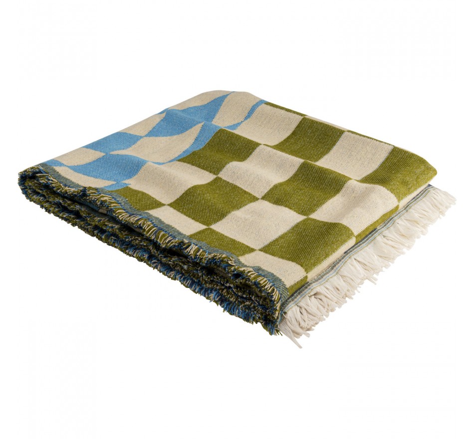 Dekken Checker blauw en groen 170x130cm Kare Design