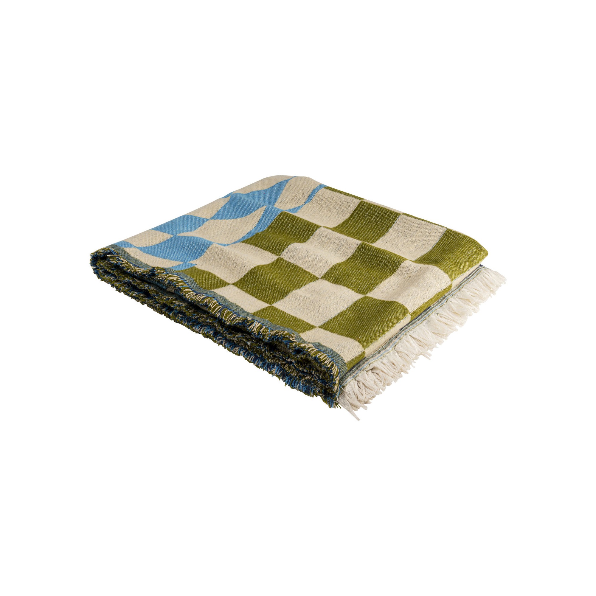 Plaid Checker bleu vert 170x130cm