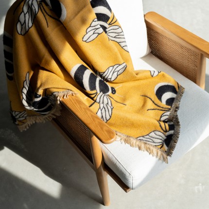 Dekken geel bijen 170x130cm Kare Design