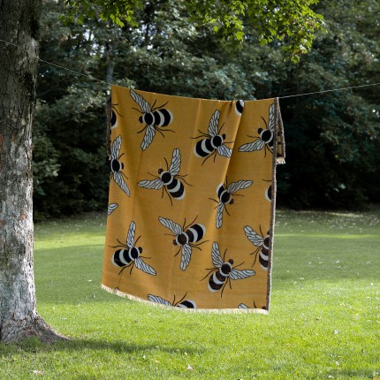 Dekken geel bijen 170x130cm Kare Design