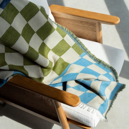 Dekken Checker blauw en groen 170x130cm Kare Design