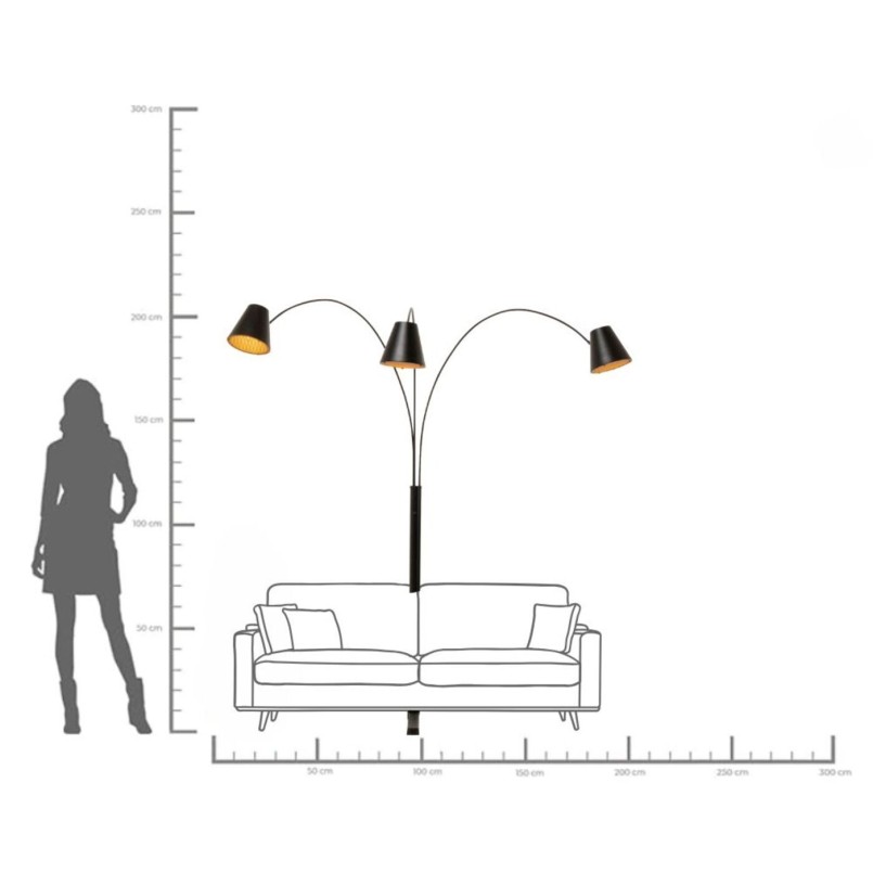 Lampadaire Cappellino noir mat