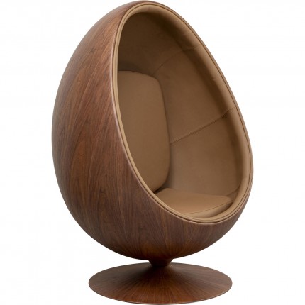 Swivel Armchair Eye Ball walnut Kare Design