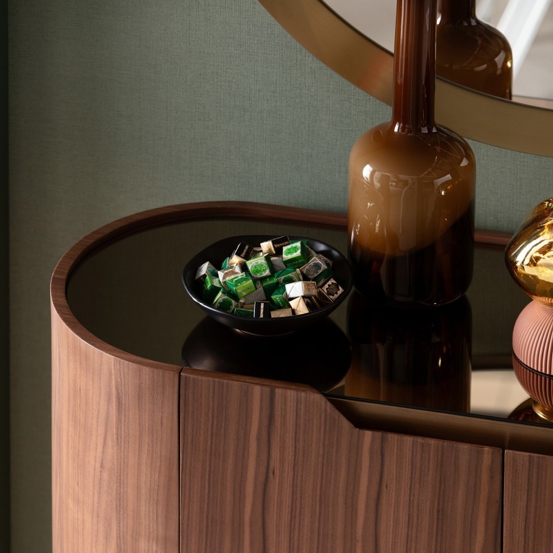 Wood and glass effect TV stand - Giorgio - Kare Design