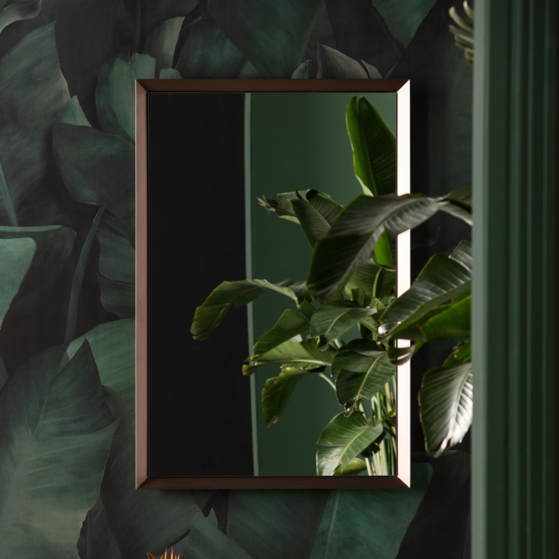 Rechthoekige wandspiegel met afgeschuinde randen - Arezzo Coffee - Kare Design