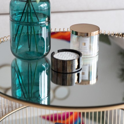 Salontafel Wire Double Ø80cm messing Kare Design