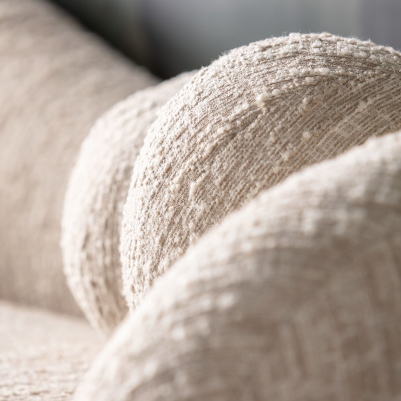 Canapé 3 places en tissu tressé crème et beige - Livia - Kare Design