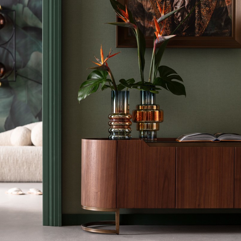 Meuble TV effet bois et verre - Giorgio - Kare Design