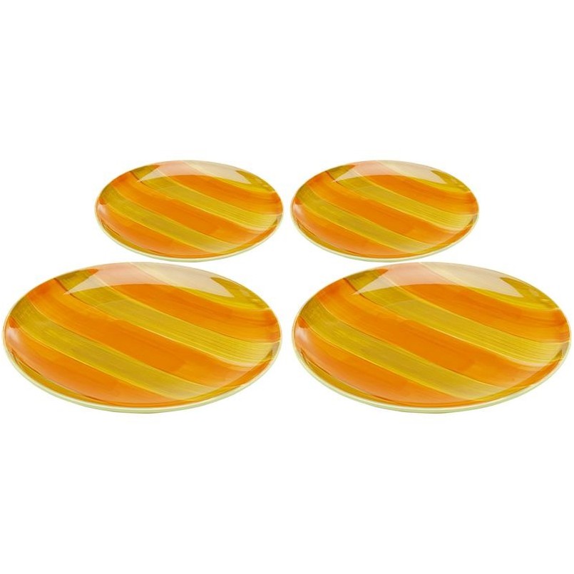 Assiettes en grès orange et vert - Capri - Kare Design