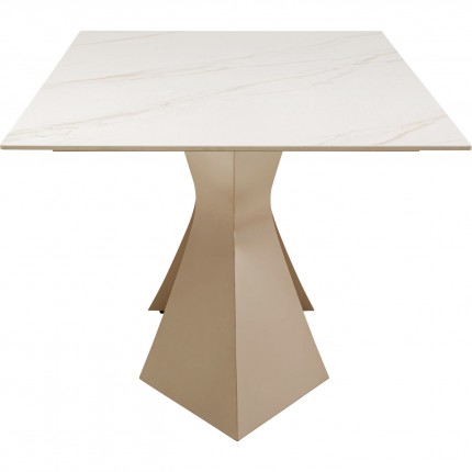 Eettafel Gloria 200x100cm beige keramiek wit Kare Design