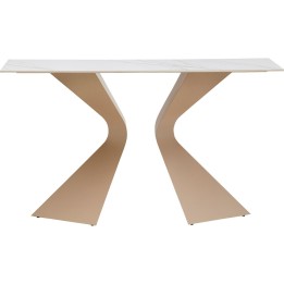 Console Gloria 140x45cm macchiato keramiek wit Kare Design