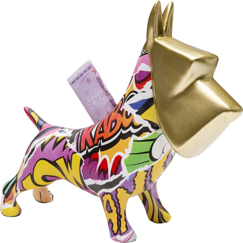 Money Box gold dog graffiti Kare Design