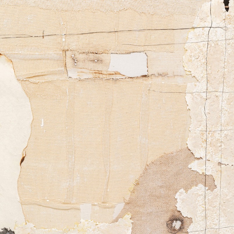 Tableau abstrait beige texturé carré - Arty Collage - Kare Design