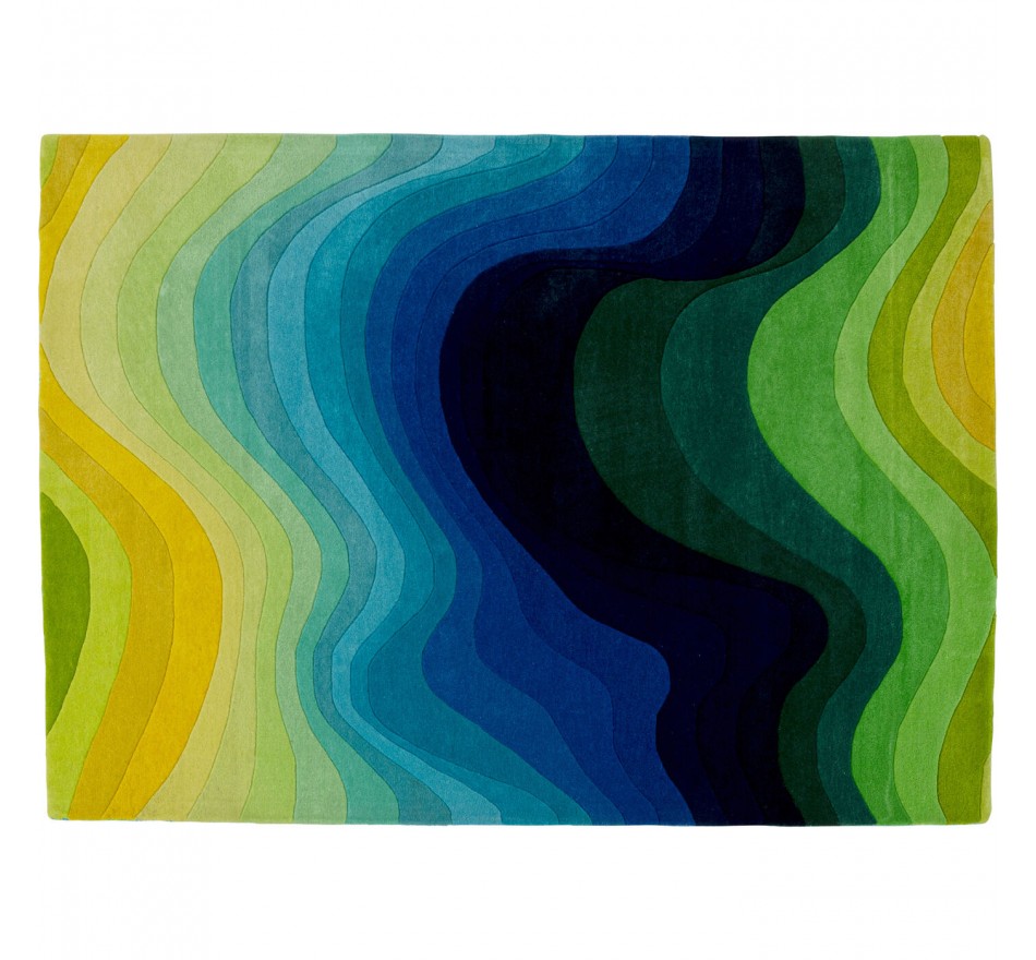 Tapis Aura 240x170cm vert et bleu Kare Design