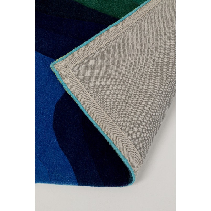 Tapis dégradé vert et bleu en vagues - Aura - Kare Design