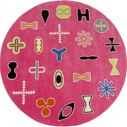 Vloerkleed Glyph Ø200cm roze Kare Design