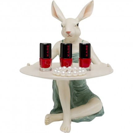 Deco girl rabbit in a dress tray Kare Design