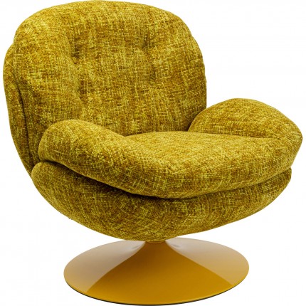 Draaifauteuil Cosy geel Kare Design