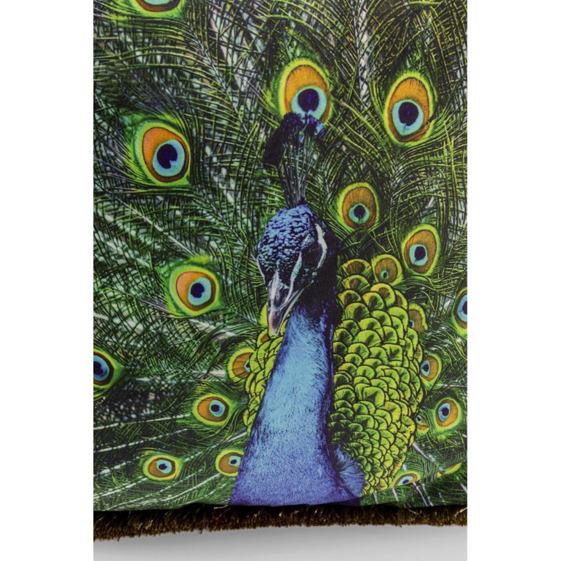 Coussin paon à franges dorées - Kare Design