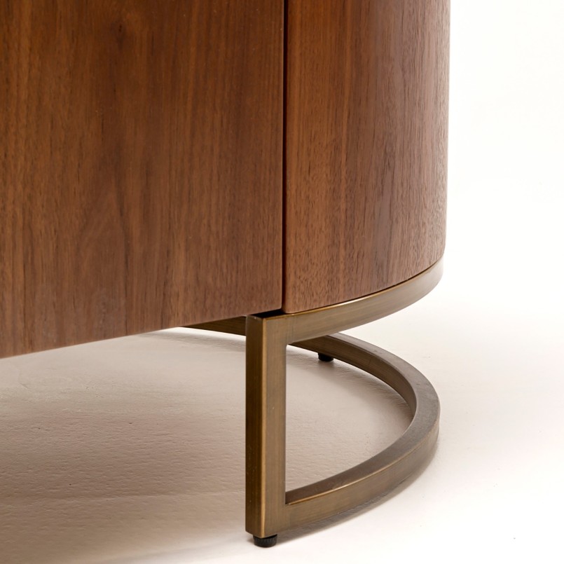 Table basse effet bois et verre avec tiroir - Giorgio - Kare Design