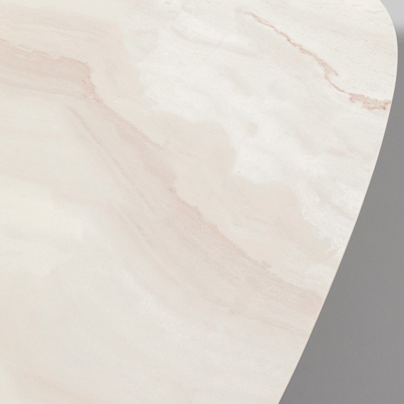 Bijzettafel in wit steengoed en zwart staal - Paso - Kare Design