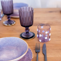Paarse glazen wijnglazen - Fogli - Kare Design