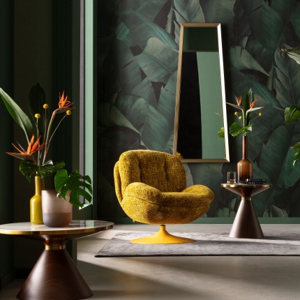 Draaifauteuil Cosy geel Kare Design