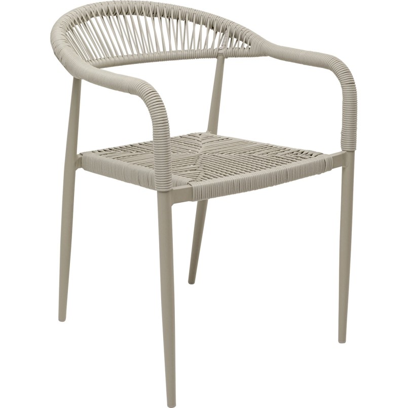 Chaise de jardin avec accoudoirs beige - Palma - Kare Design