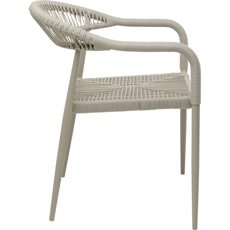 Chaise de jardin avec accoudoirs beige - Palma - Kare Design