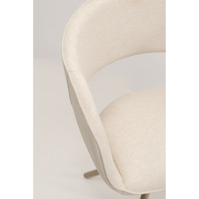 Chaise avec accoudoirs pivotante beige - Gina - Kare Design